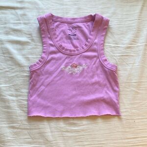 Urban outfitters ps/la cropped tank top with roses
